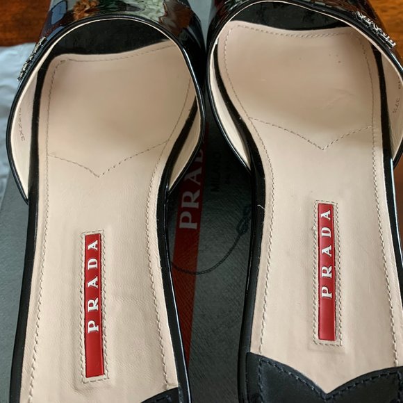 Prada Black Patent Platform Sandals-37.5/7.5-8 - Picture 6 of 12
